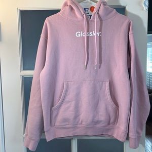 Glossier pink sweatshirt size XS